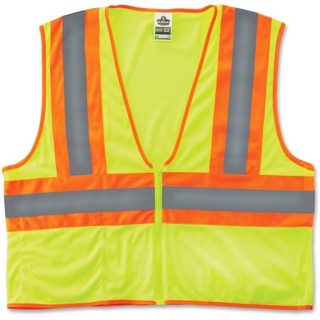 GLOWEAR Safety Vest, 2-Tone, Type R, Class 2, Reflective, S/M, Lime EGO21293